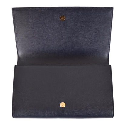 Saint Laurent YSL Belle De Jour Navy Blue Leather Large Clutch Bag 361120