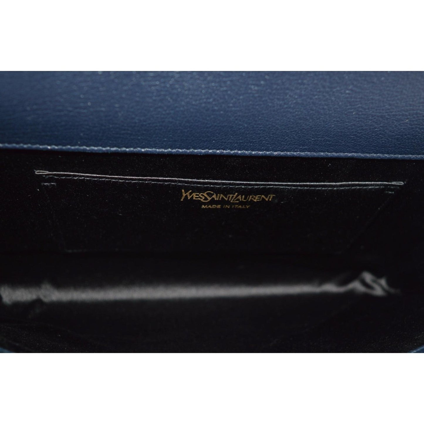 Saint Laurent YSL Belle De Jour Navy Blue Leather Large Clutch Bag 361120