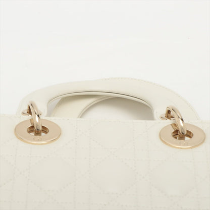 Small Lady Dior My ABCDior Bag Leather 2-way Off White