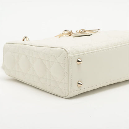 Small Lady Dior My ABCDior Bag Leather 2-way Off White