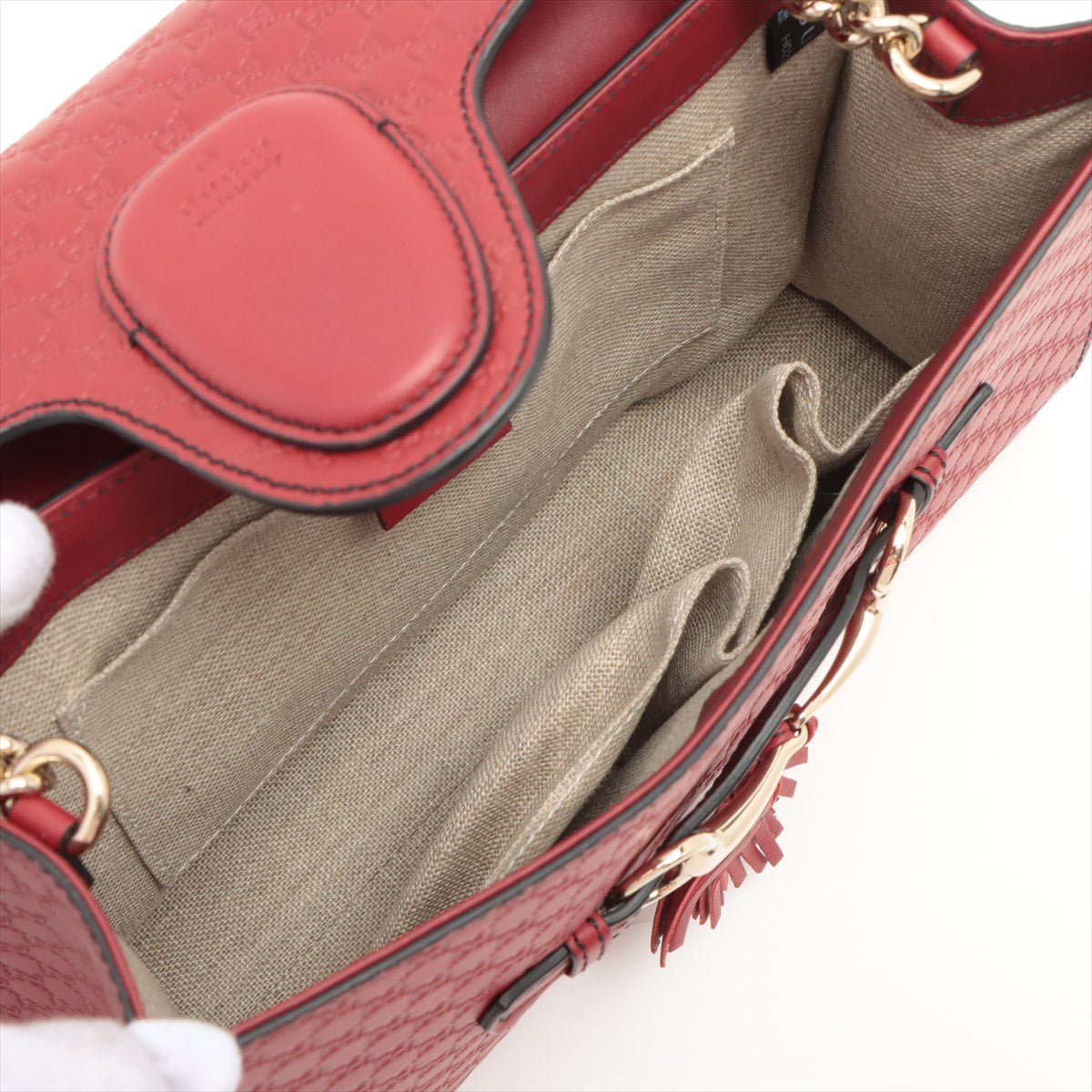 Micro Guccissima Red Leather