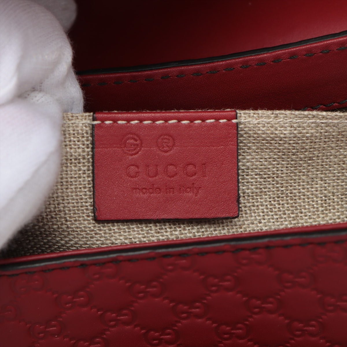 Micro Guccissima Red Leather