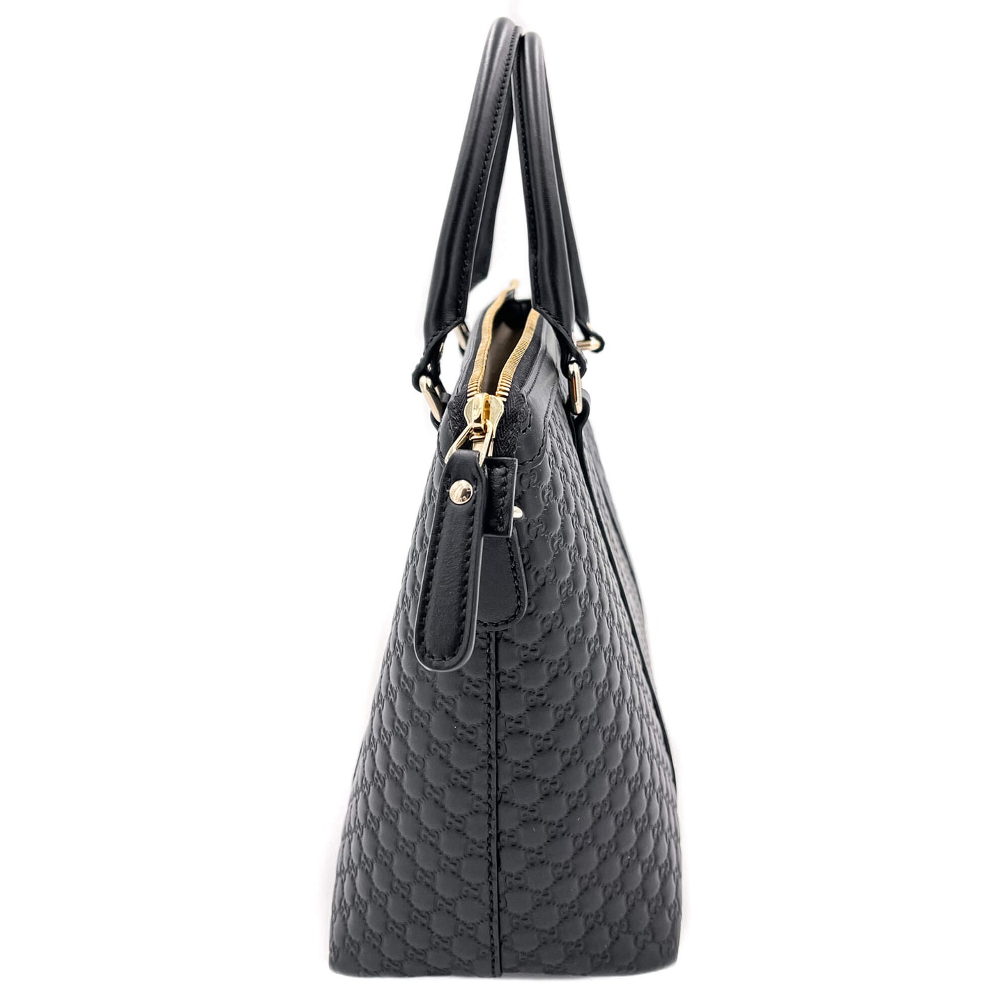 Microguccissima Tote Leather Black 2-Way