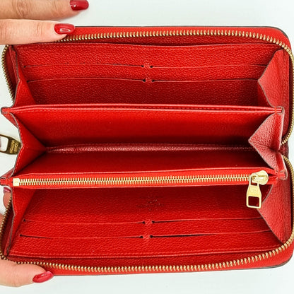 Louis Vuitton Zippy Wallet Monogram Empreinte in Red