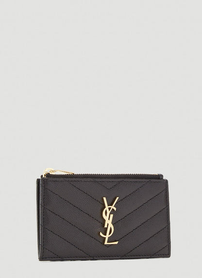 Saint Laurent Women Logo-Plaque Grain De Poudre Wallet