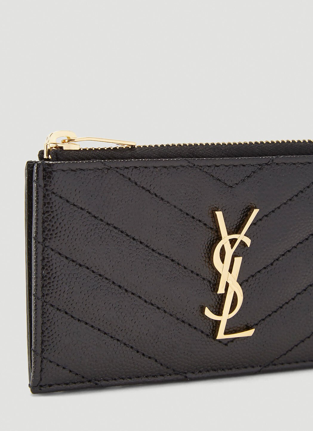 Saint Laurent Women Logo-Plaque Grain De Poudre Wallet