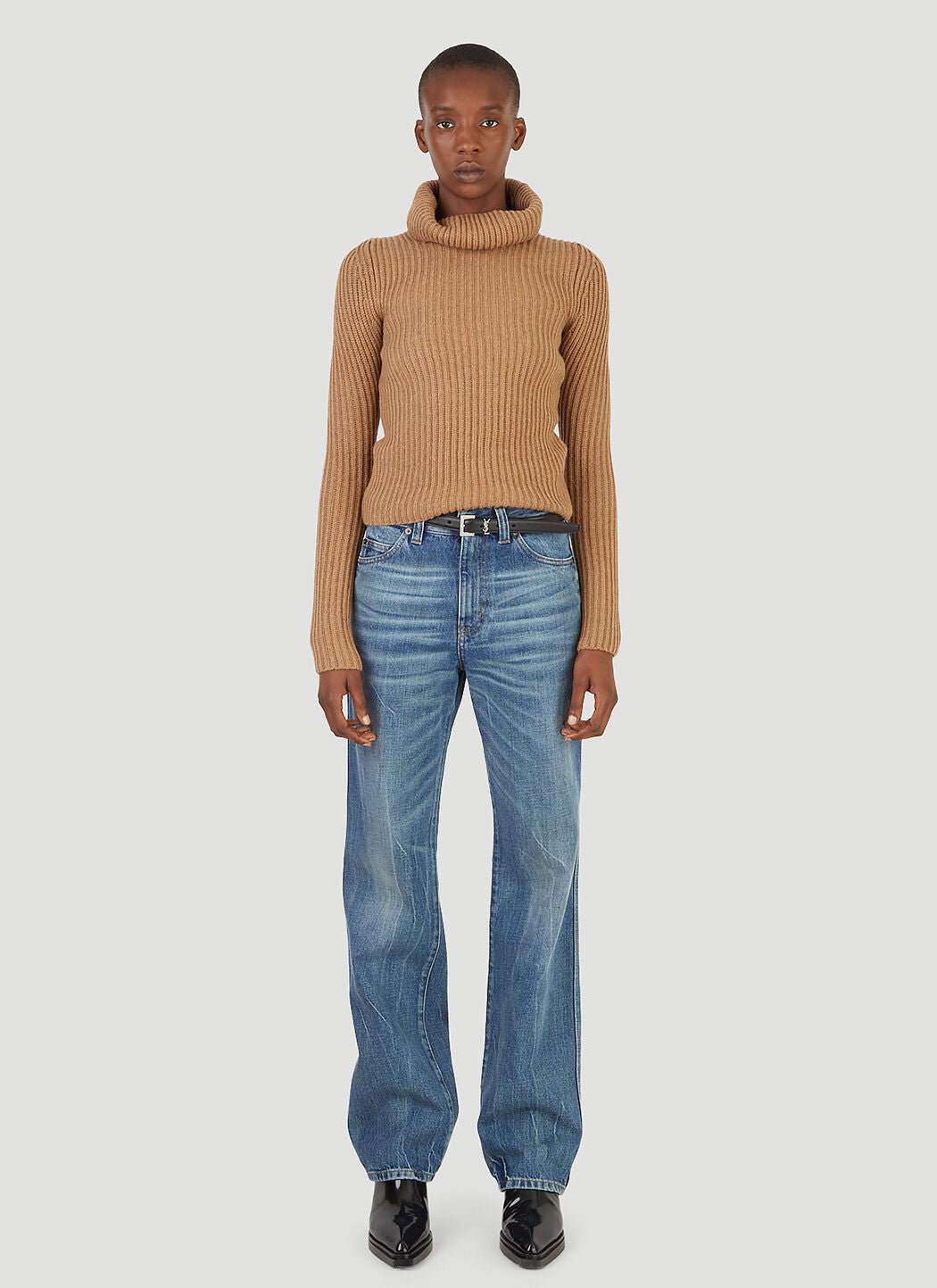 Saint Laurent Women Ribbed Turtleneck Sweater