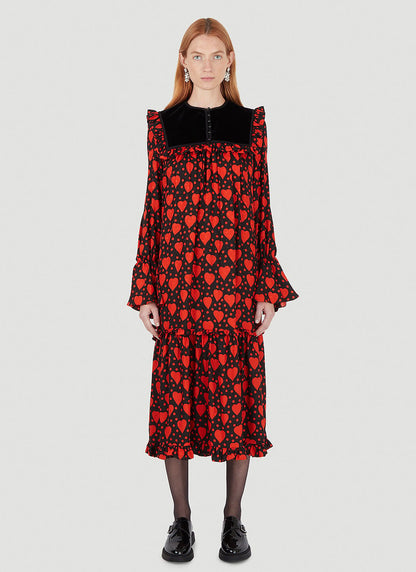 Saint Laurent Women Heart Print Dress