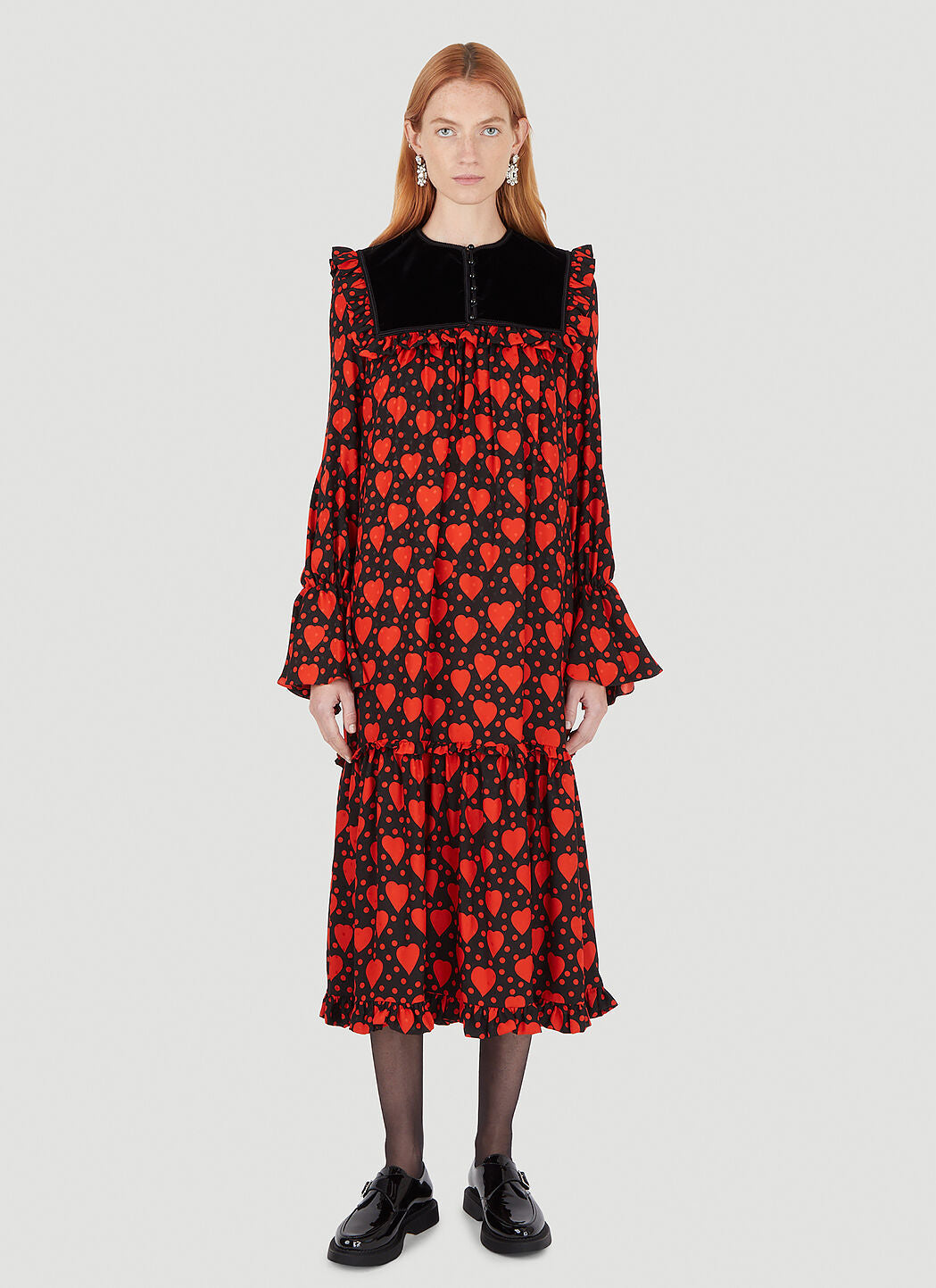 Saint Laurent Women Heart Print Dress