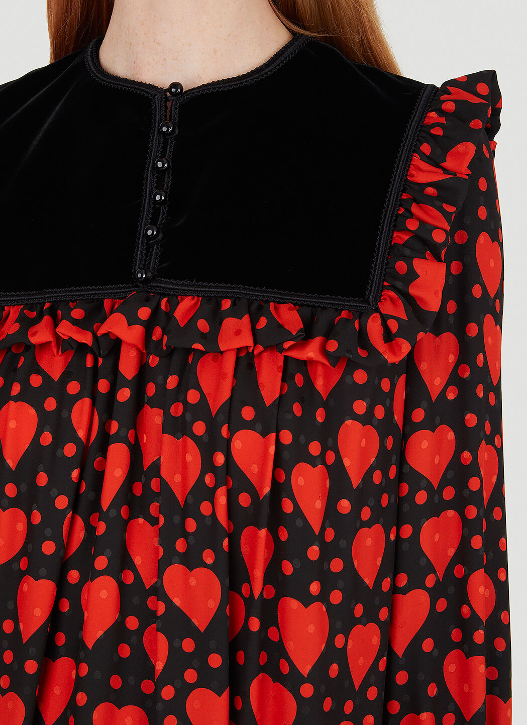 Saint Laurent Women Heart Print Dress