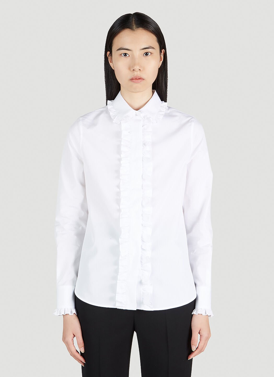 Saint Laurent Women Ruffle Trim Shirt