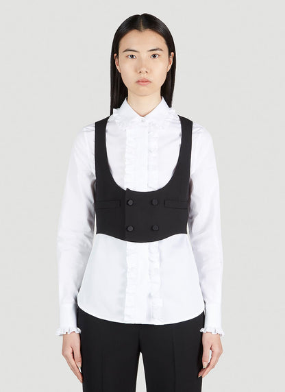 Saint Laurent Women Double Breasted Cropped Waistcoat