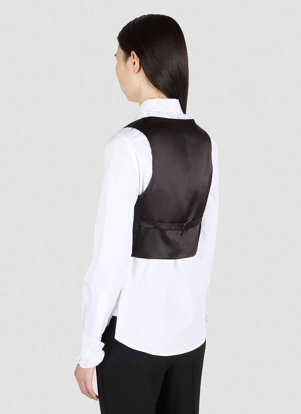 Saint Laurent Women Double Breasted Cropped Waistcoat