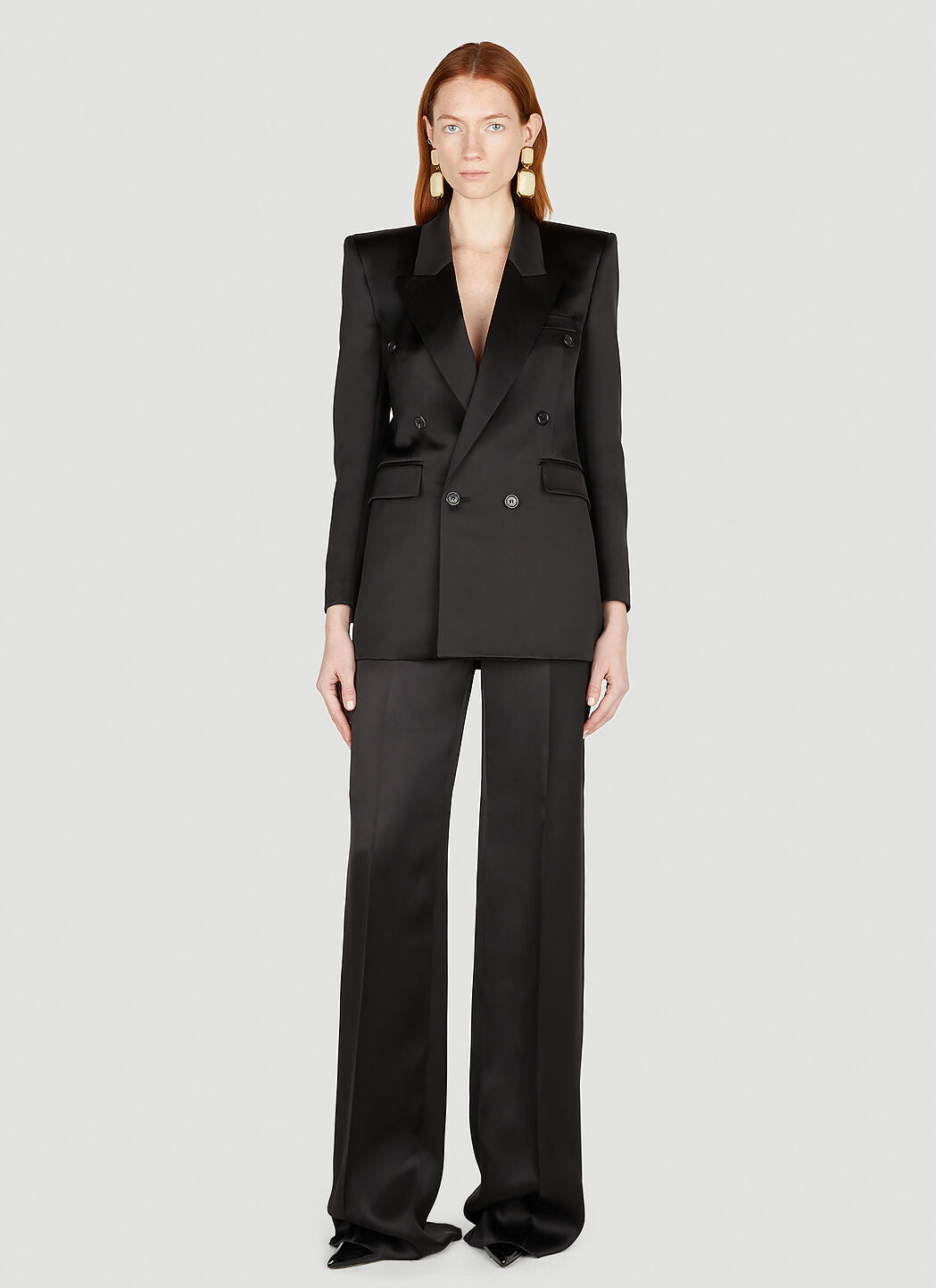 Saint Laurent Women Straight Leg Tailored Pants