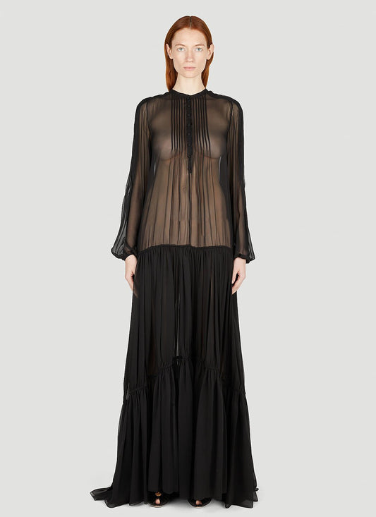 Saint Laurent Women Semi Sheer Maxi Dress