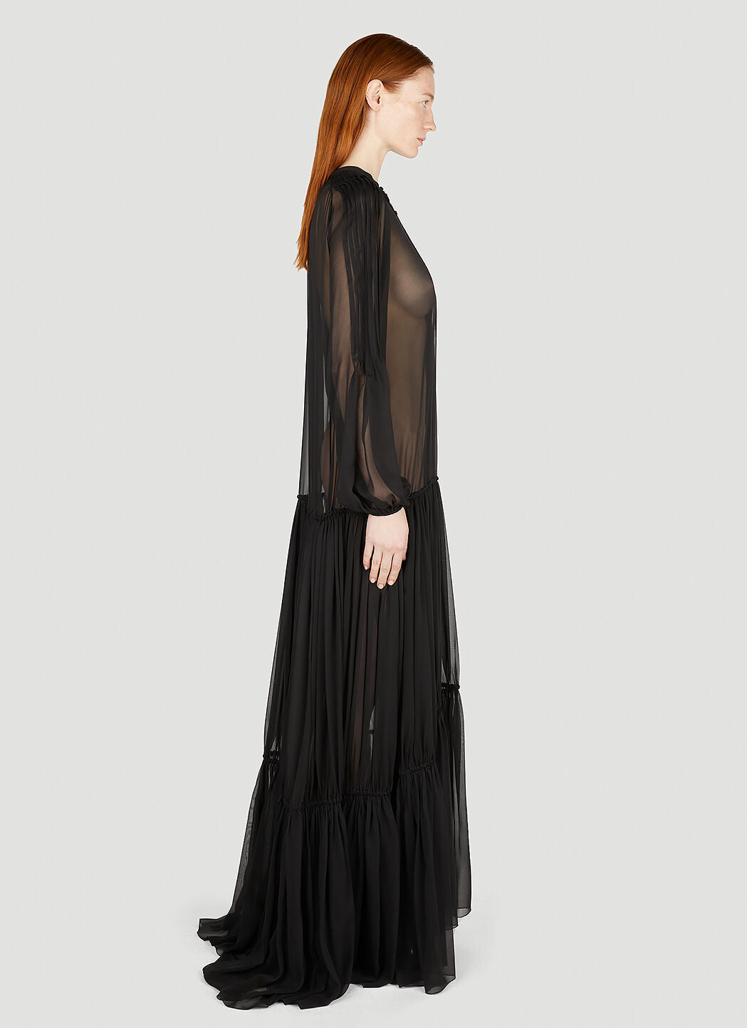 Saint Laurent Women Semi Sheer Maxi Dress