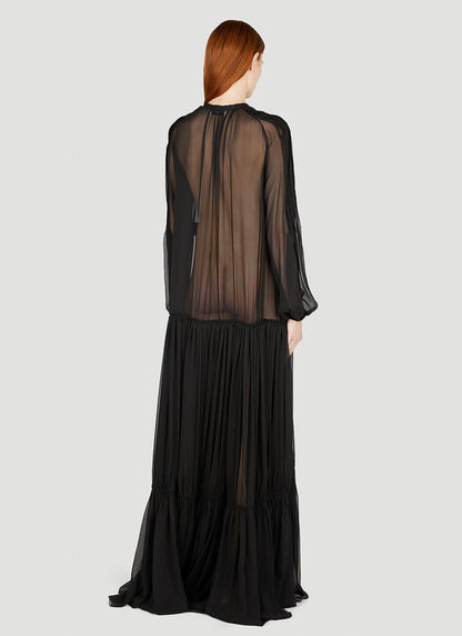 Saint Laurent Women Semi Sheer Maxi Dress