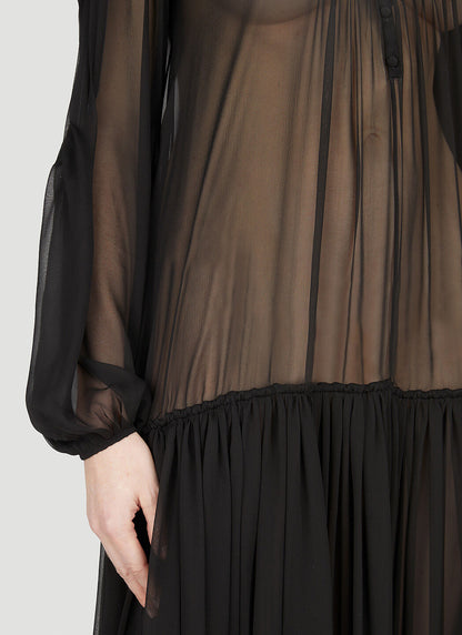 Saint Laurent Women Semi Sheer Maxi Dress