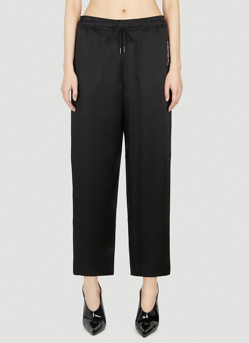 Saint Laurent Women Logo Print Pants