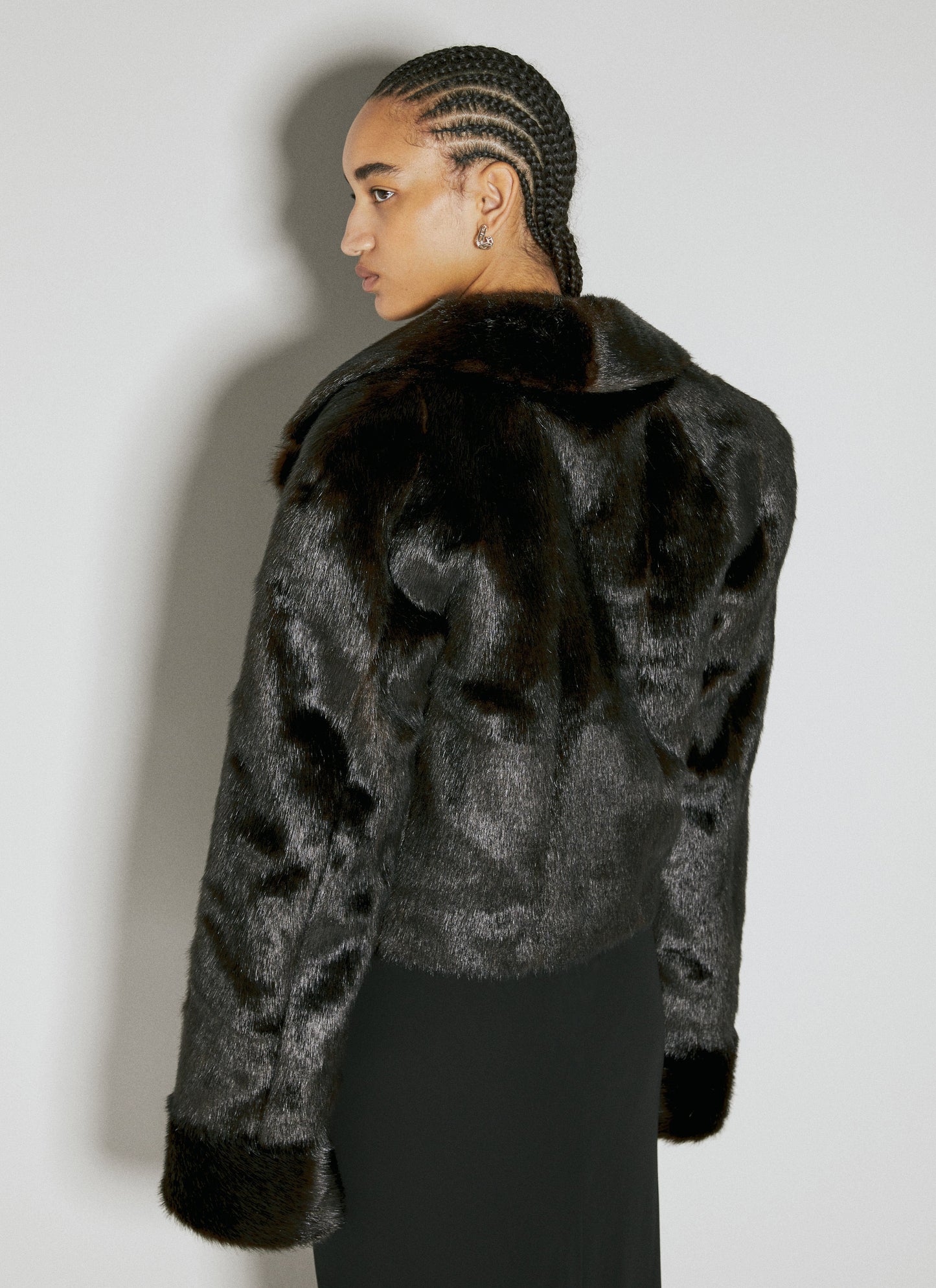 Saint Laurent Women Faux Fur Short Coat