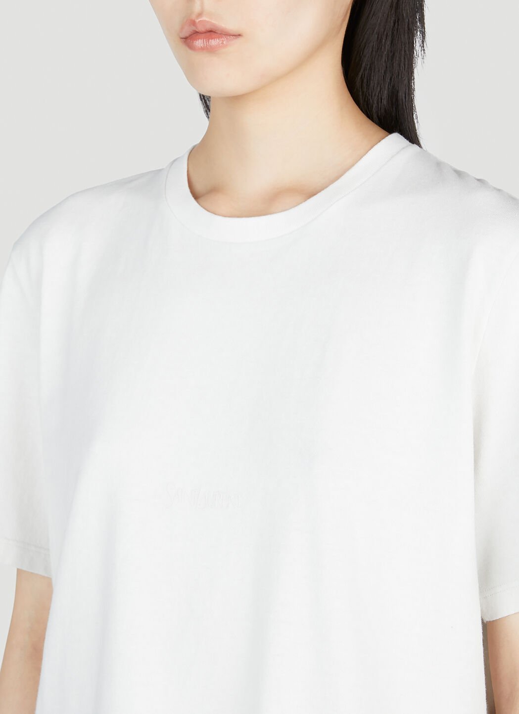 Saint Laurent Women Tonal Logo T-Shirt