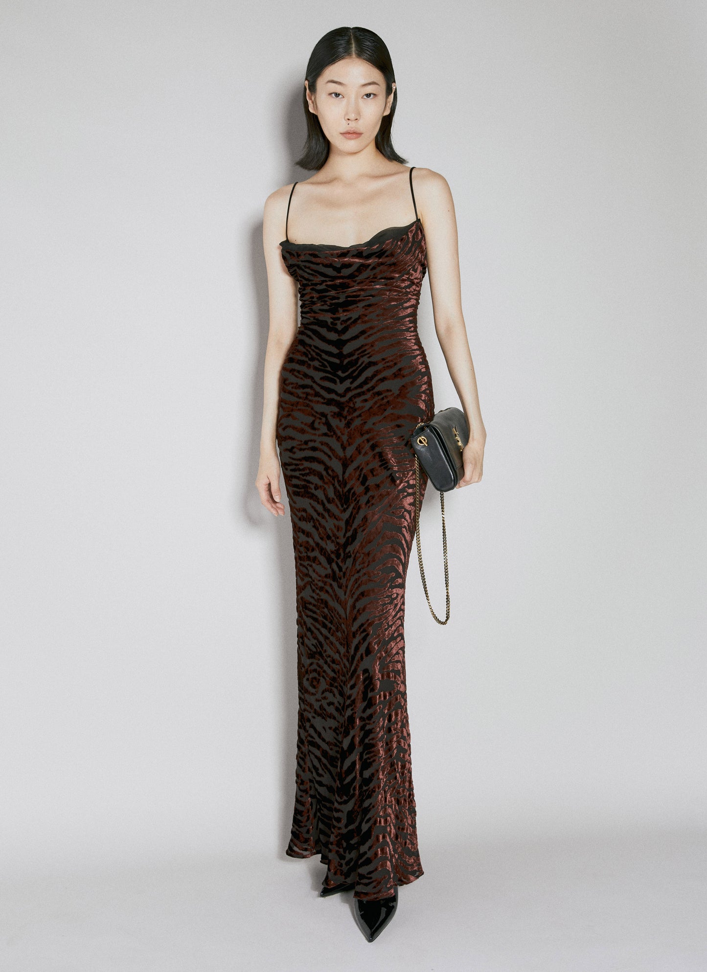 Saint Laurent Women Velvet Devoré Maxi Dress