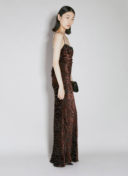 Saint Laurent Women Velvet Devoré Maxi Dress