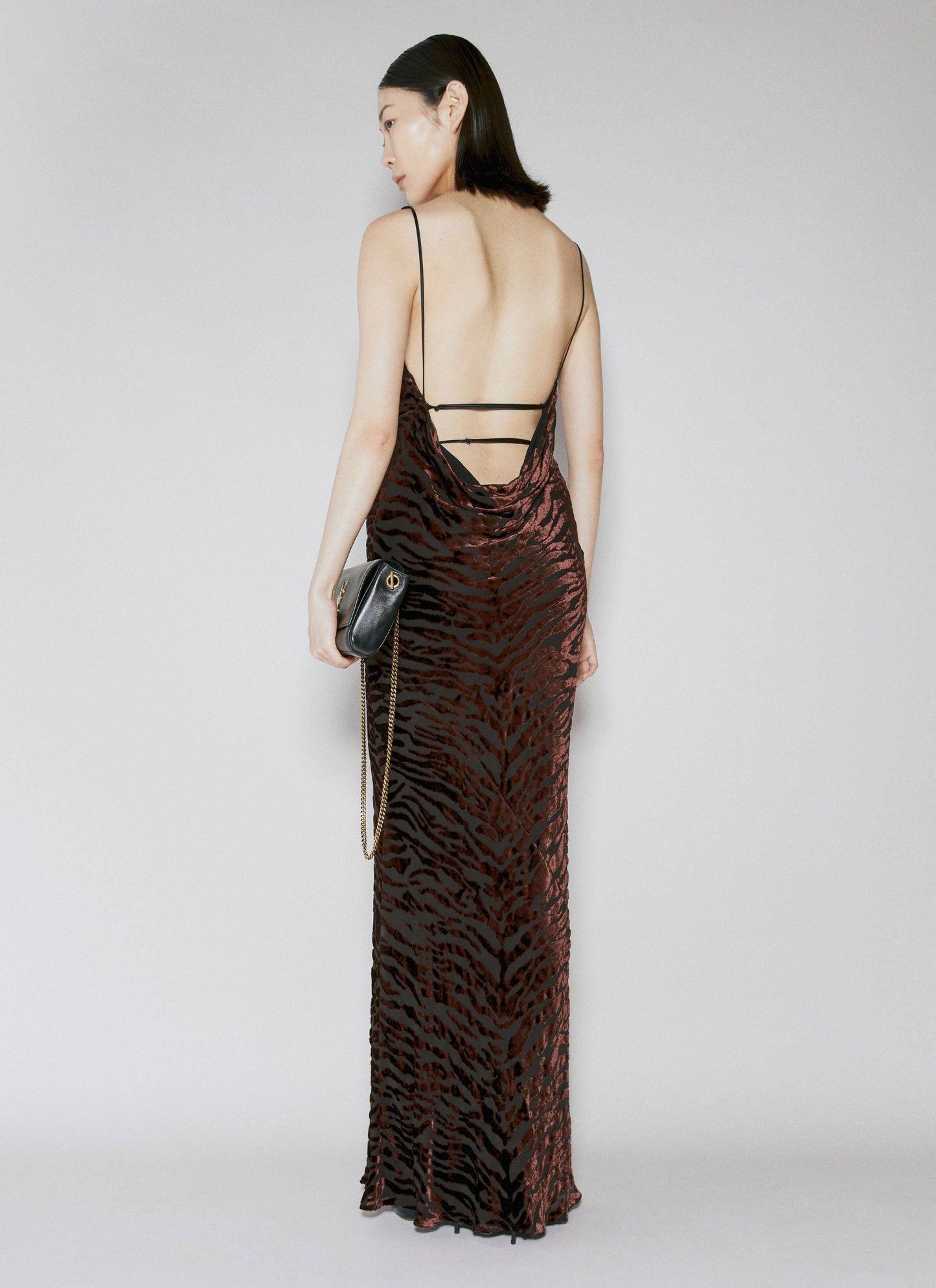 Saint Laurent Women Velvet Devoré Maxi Dress