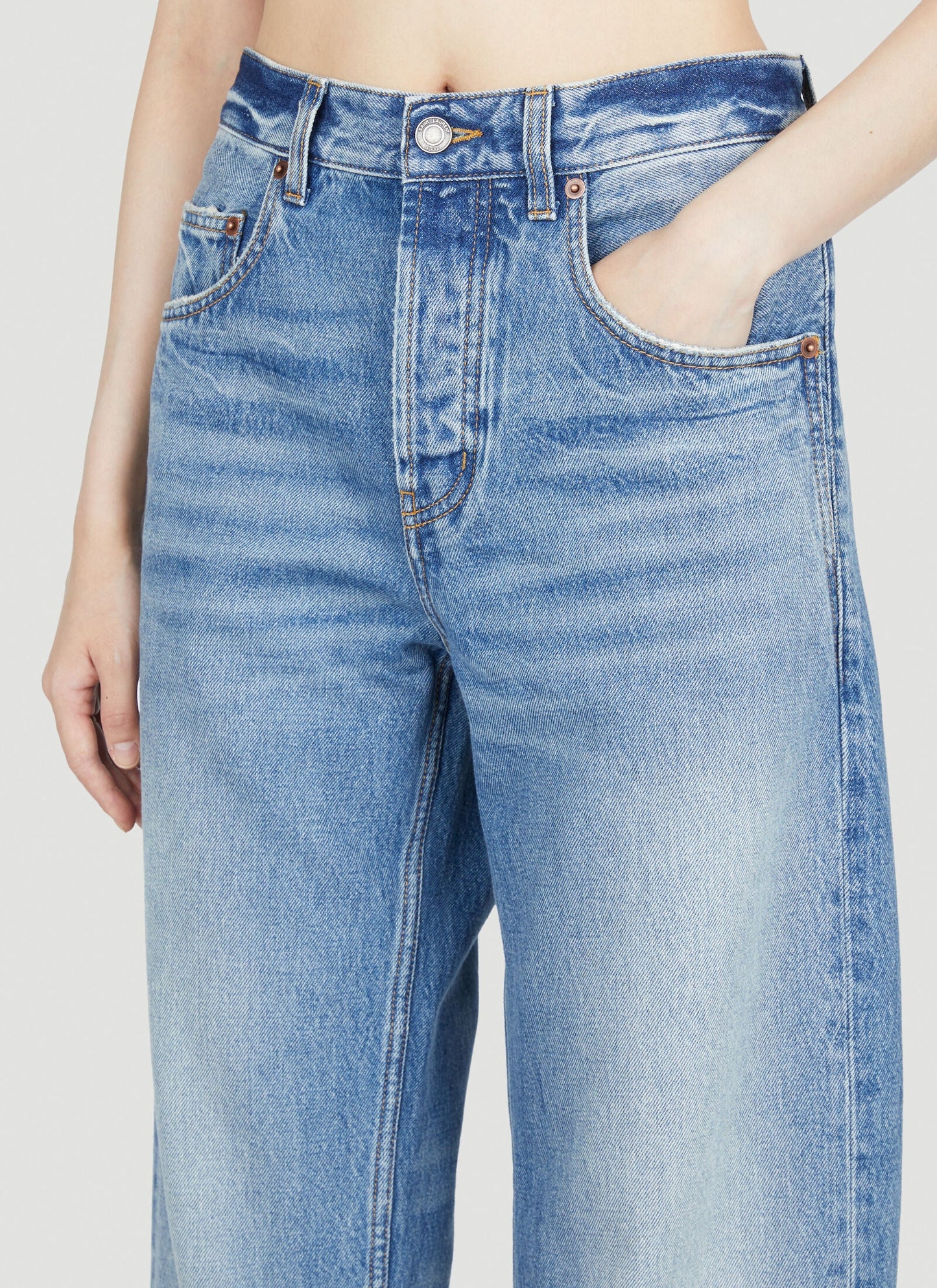 Saint Laurent Women Extreme Baggy Straight-Leg Jeans