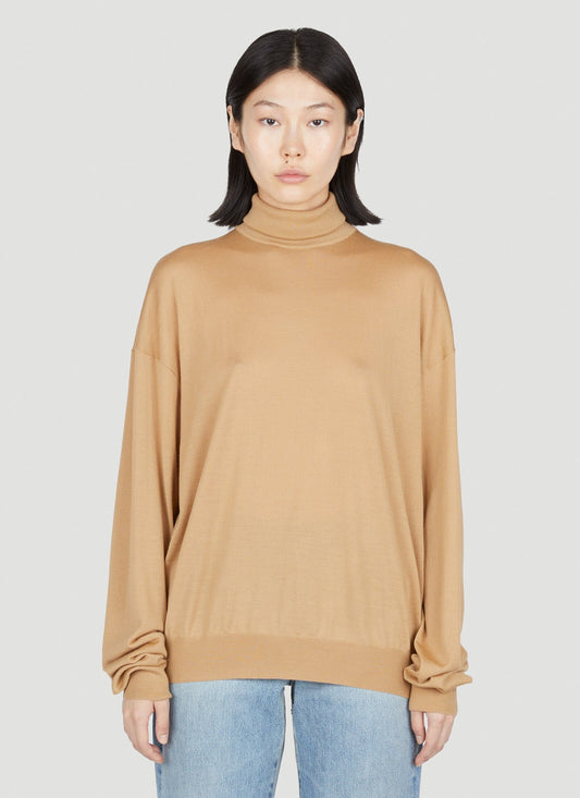 Saint Laurent Women Fine-Knit Slouchy Rollneck Sweater