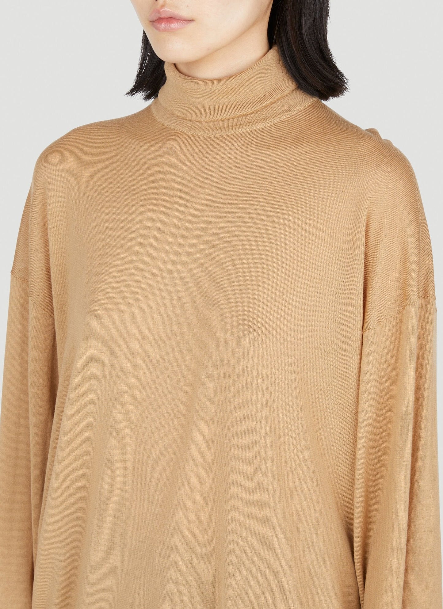 Saint Laurent Women Fine-Knit Slouchy Rollneck Sweater