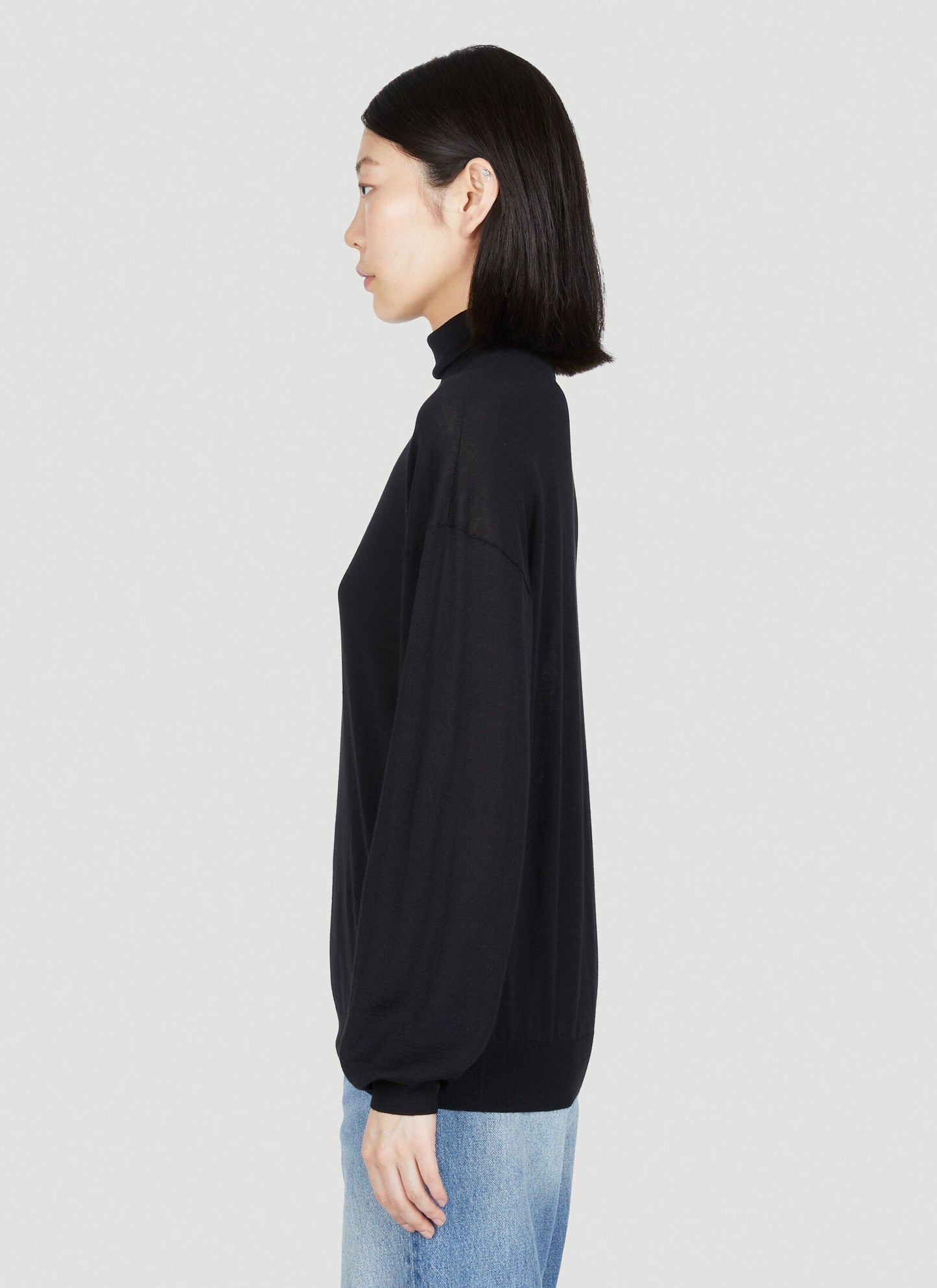 Saint Laurent Women Semi Sheer Turtleneck Sweater