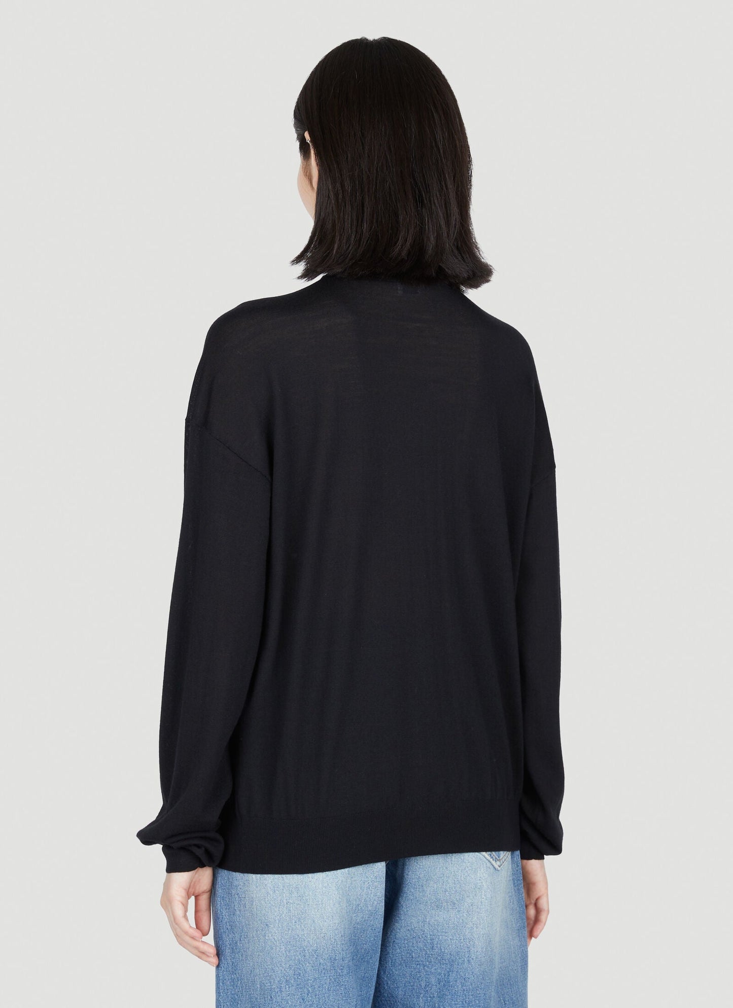 Saint Laurent Women Semi Sheer Turtleneck Sweater