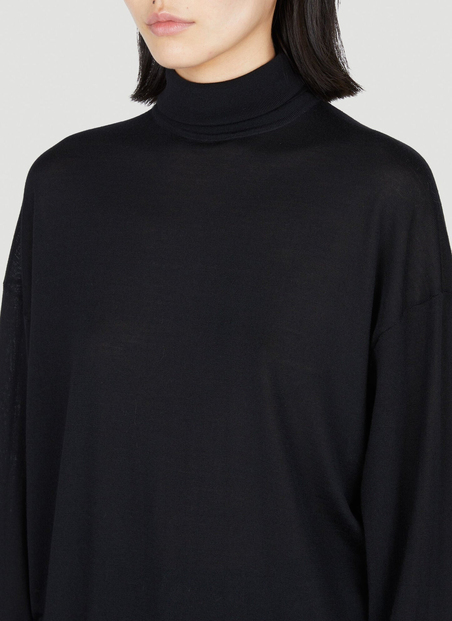 Saint Laurent Women Semi Sheer Turtleneck Sweater