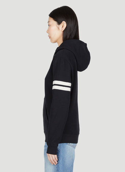 Saint Laurent Women Logo Embroidery Hooded Sweatshirt