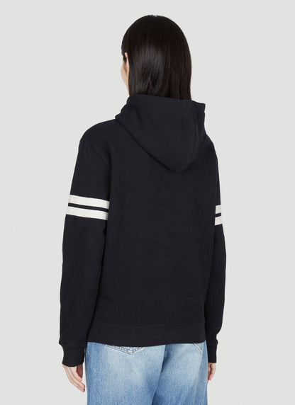 Saint Laurent Women Logo Embroidery Hooded Sweatshirt