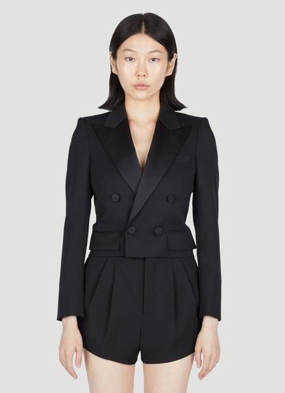 Saint Laurent Women Cropped Tuxedo Blazer