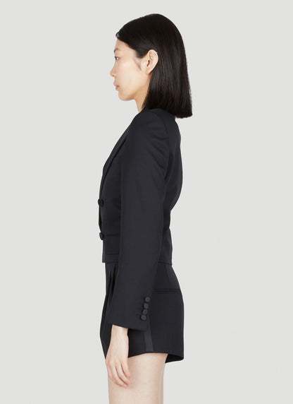 Saint Laurent Women Cropped Tuxedo Blazer