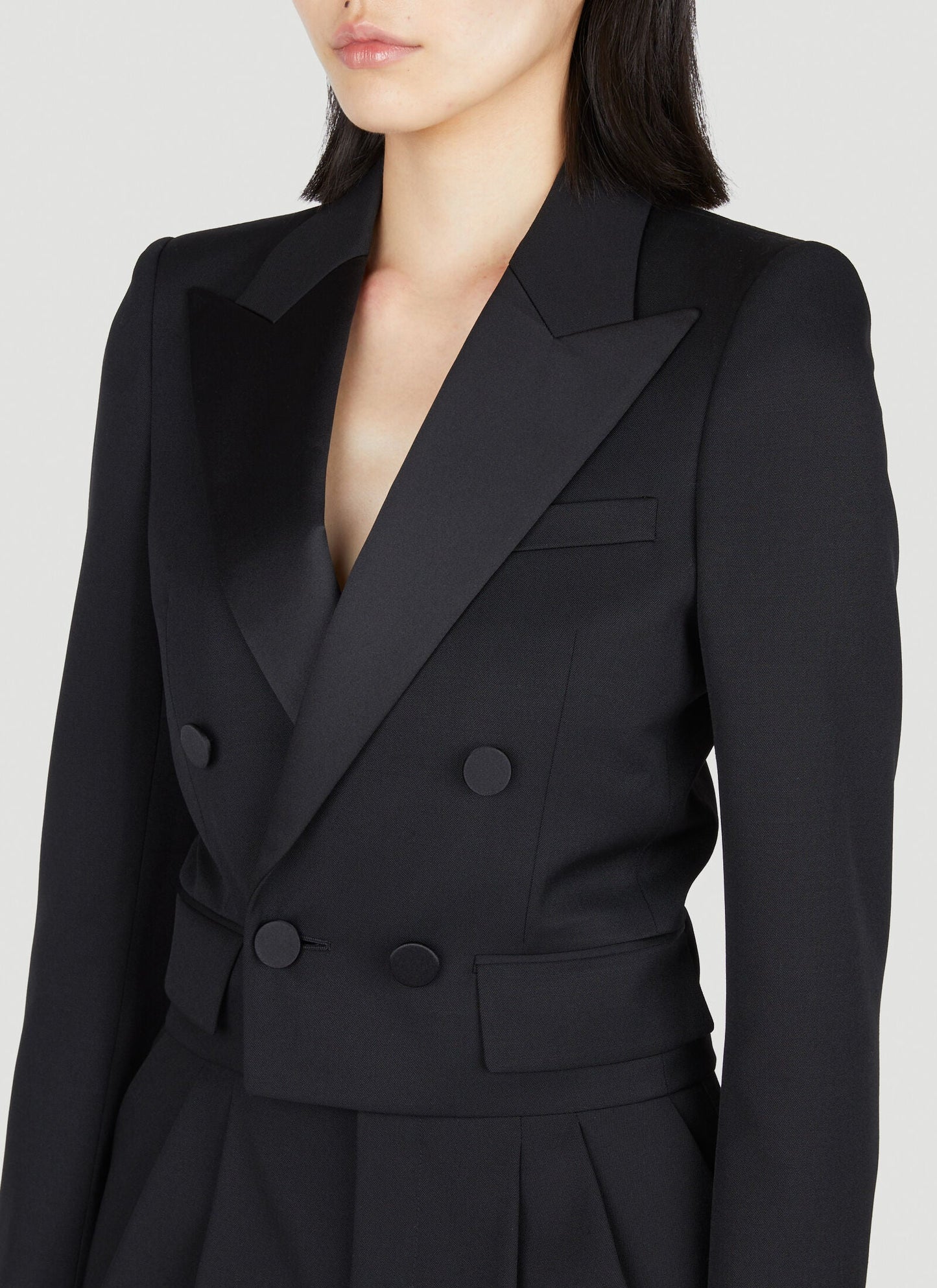 Saint Laurent Women Cropped Tuxedo Blazer