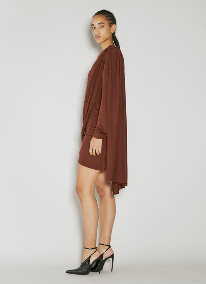 Saint Laurent Women Draped Wool Dress