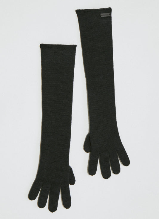 Saint Laurent Women Long Cashmere Knit Gloves