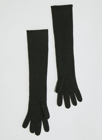 Saint Laurent Women Long Cashmere Knit Gloves