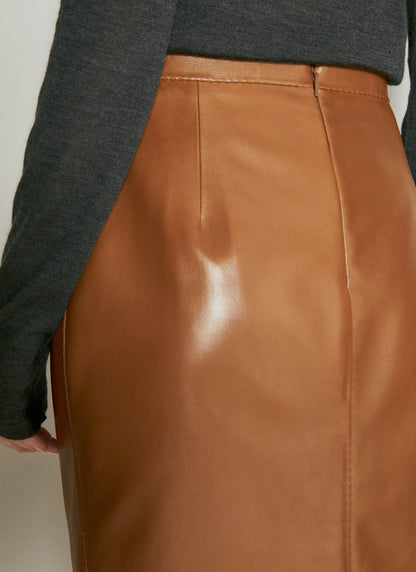 Saint Laurent Women Leather Pencil Skirt