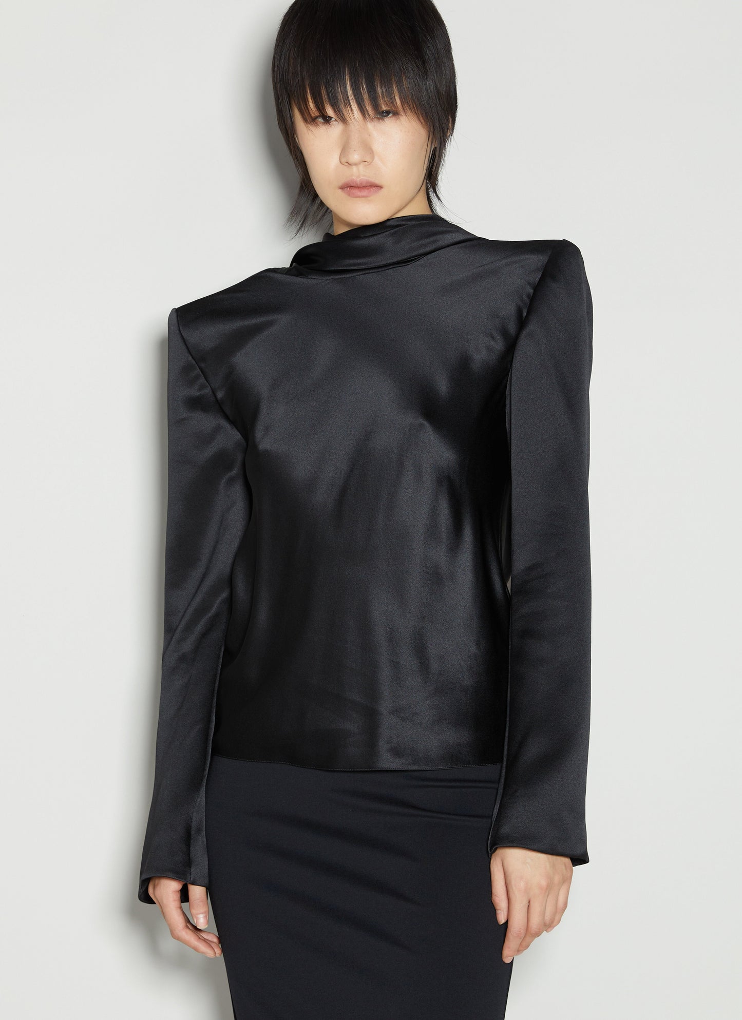 Saint Laurent Women Cowl-Back Silk Blouse