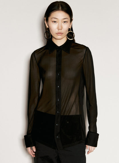 Saint Laurent Women Crepe Jersey Shirt