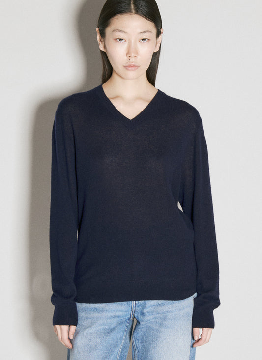 Saint Laurent Women Cashmere-And-Silk V-Neck Sweater