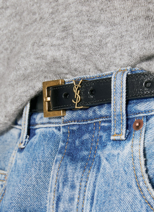 Saint Laurent Women Cassandre Thin Belt