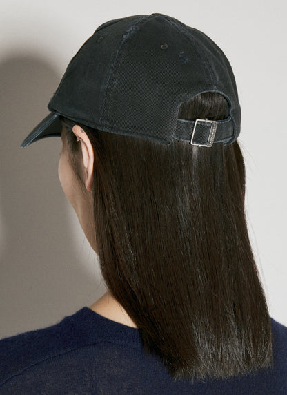 Saint Laurent Women Cassandre Denim Baseball Cap