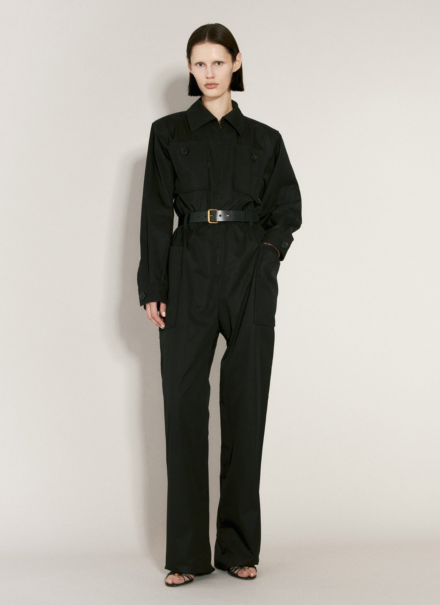 Saint Laurent Women Cotton Twill Jumpsuit