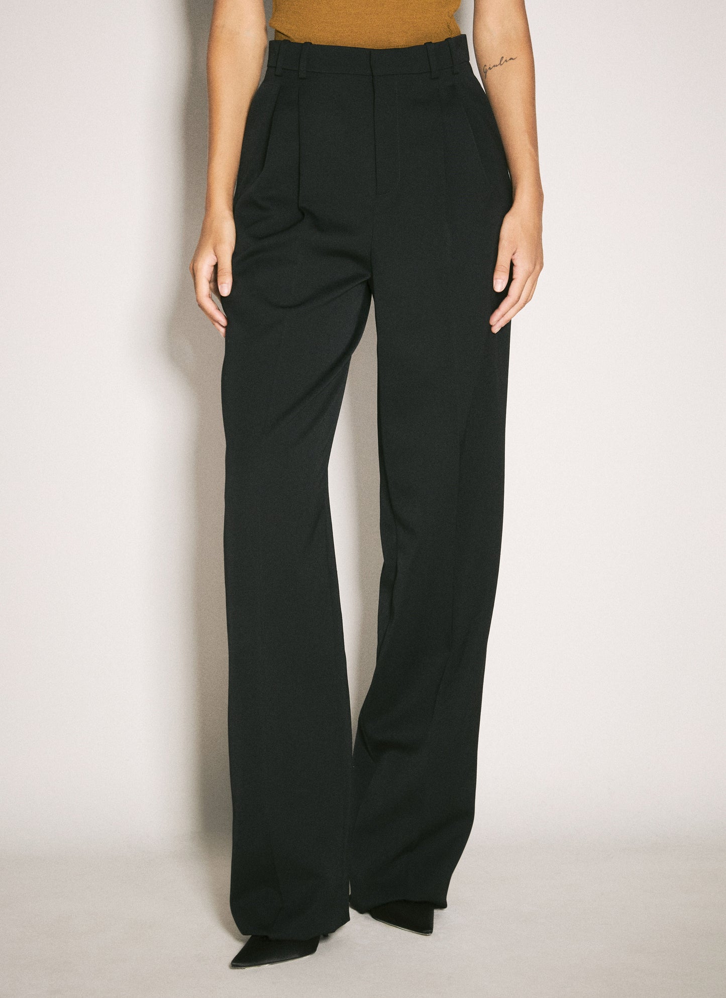 Saint Laurent Women Wide-Leg Wool Pants